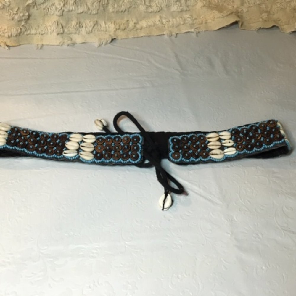Vintage Handmade 70's Hippie Beaded Shelled Belt - Picture 8 of 9